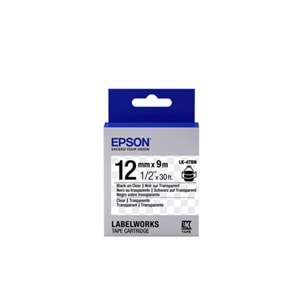 Epson LK-4TBN Şeffaf Üzeri Siyah 12mm 9Metre Etiket