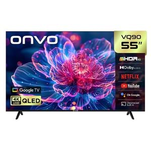 ONVO 55VQ90F3UA 55'' 140 Ekran Uydu Alıcılı 4K Ultra HD Google Smart QLED TV