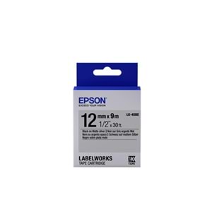 Epson LK-4SBE Gümüş Üzeri Siyah 12mm 9Metre Etiket