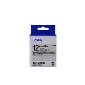 Epson LK-4SBE Gümüş Üzeri Siyah 12mm 9Metre Etiket