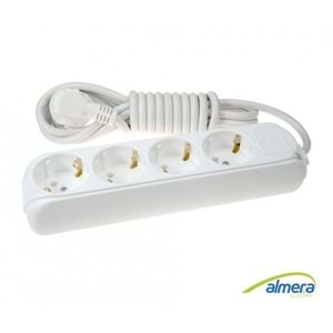 Almera 4lü 3mt Topraklı Priz (9240203)