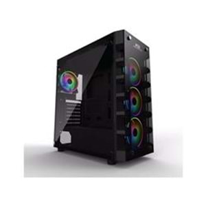 PowerBoost X59RGB-650W 80+ USB 3.0 Tempered Glass 6 x RGB Fanlı Gaming Kasa (JBST-X59RGB-650)