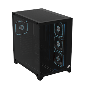 POWERBOOST 750W 80+ BRONZE PB-C9025B 4-ARGB Fanlı Gaming Mid-Tower PC Kasası