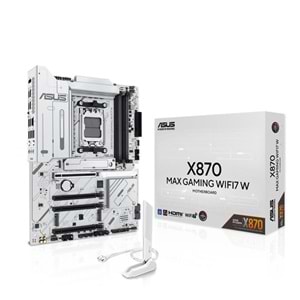 ASUS X870 MAX GAMING WIFI7 W DDR5 HDMI DP PCIE 5.0 AM5 ATX BEYAZ