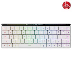 ASUS Stok Adı: Asus ROG Falchion RX Low Profile RGB Kablosuz Mekanik Beyaz Oyuncu Klavyesi / 90MP03EC-BKYA10