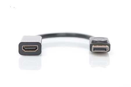 Digutus AK-340408-001-S DisplayPort (DP) HDMI DP Erkek - HDMI Tip A Dişi, 0.15 metre, siyah