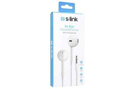 S-link SL-KU170 Mobil Telefon Uyumlu Kulak içi Beyaz Mikrofonlu Kulaklık