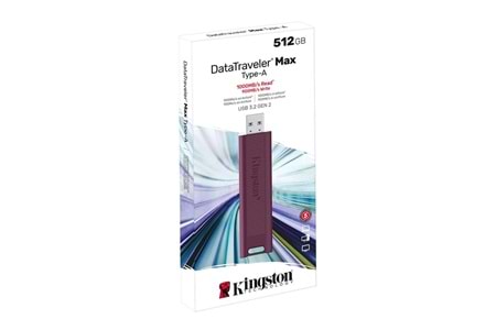 Kingston DTMAXA-512GB 512GB DataTraveler Max Type-A 1000R-900W USB 3.2 Gen 2 Flash Bellek