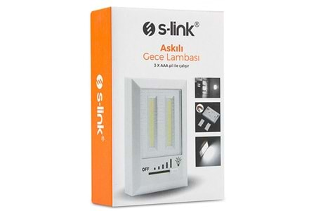 S-link SL-8700 Kademe Ayarlı Led 3-AAA Pilli Gece Lambası