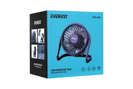 Everest EFN-505 Masaüstü Lacivert Usb Fan (145mmx141mmx105 mm)