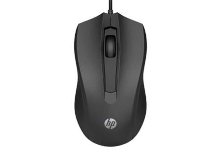 HP 100 6VY96AA Siyah Optik Kablolu Mouse 1.600 DPI Hassas Optik Sensörü