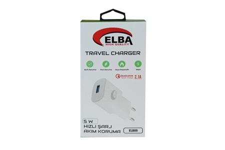 Elba Elb09 5W 2.1A Hızlı Şarj Akıllı Koruma Usb EV Şarj Kafa