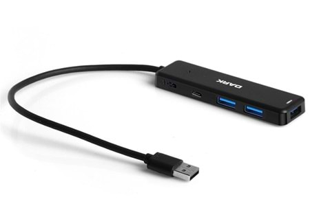 Dark DK-AC-USB347 Connect Master X5C USB3.2Gen 1 Type-A to 3 Port USB-A&1 Port Type-C 2.0-1X Type-C