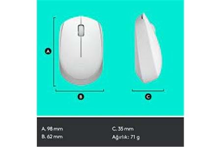 Logitech 910-006867 M171 Kablosuz Beyaz Mouse