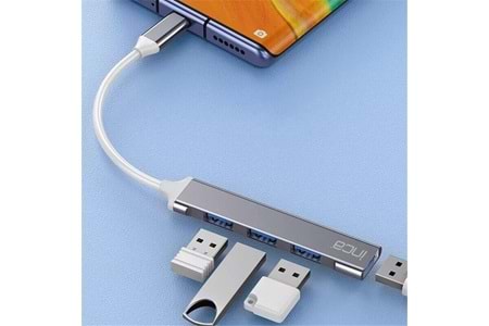 Inca IUSB-04T Type-C Grişli 4Port Usb Hub