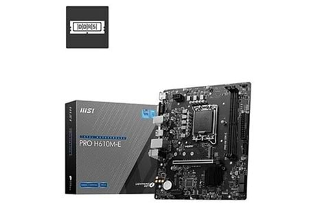 MSI MB PRO H610M-E SOKET 1700 DDR5 5600MHZ(OC) HDMI VGA M.2 USB3.2 1x 1G LAN mATX