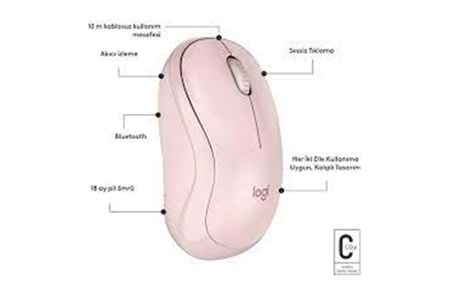 Logitech 910-007121 M240 Pembe Sessiz Kablosuz Mouse