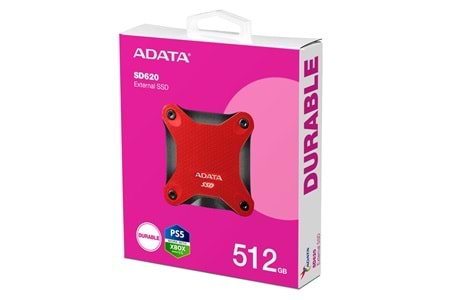 Adata 512Gb SD620 Kırmızı Taşınabilir Usb 3.2 Gen2 Ssd Harici Disk