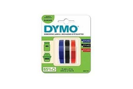 DYMO S0847750 Kabartma Şerit, 9 mmx3 mt 3 lü Bls K-S-M