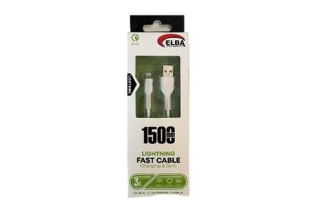 Elba Elb36-L1 1,5Mt Micro Beyaz 3A Hızlı Şarj Kablosu