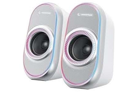 Rampage RMS-X3 2.0 6W Bluetooth Özellikli Beyaz Multimedia RGB Işıklı Gaming USB Speaker