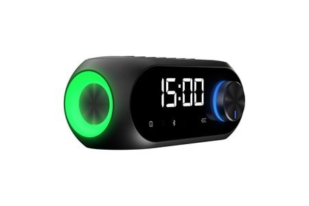 Mikado MD-W7 1200mAh 5W Siyah Bluetooth-Aux-Derece-Usb-FM Double Alarmlı Saat Speaker Speaker