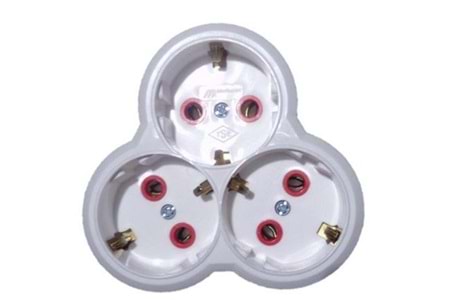 Mutlusan Topraklı 3lü Fiş,Priz (Yonca Tip) 001 170 033002 00 00