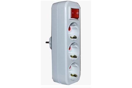 Mutlusan 3li Topraklı Anahtarlı Fiş,Priz Düz Tip (001 170 033004 00 00 )