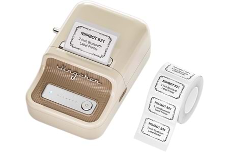 NIIMBOT B21S Cream Termal Taşınabilir Bluetooth Etiket Yazıcısı