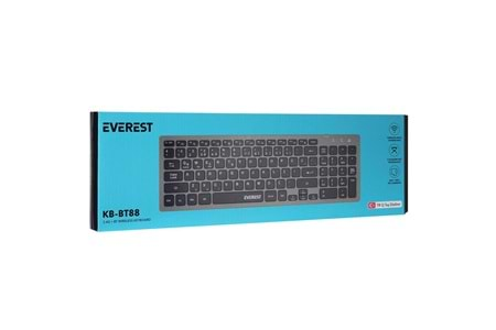 Everest KB-BT88 Siyah-Gri Bluetooth Ultra İnce Q Mac-Win-Android-Ios Uyumlu Kablosuz klavye