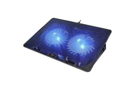 Addison AD-S1 Waft Mavi Led Işıklı 2 Fanlı 2 Usb Dc 5V 125-125-20mm Notebook Soğutucu Stand