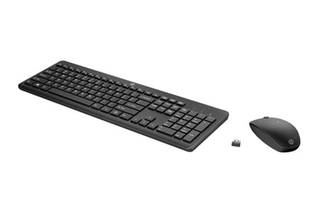 HP 230 18H24AA Kablosuz Klavye+ Mouse Set 2.4Ghz (2 x AAA keyboard; 1 x AA Mouse) Siyah