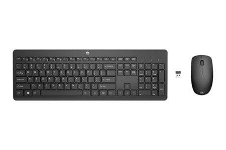 HP 230 18H24AA Kablosuz Klavye+ Mouse Set 2.4Ghz (2 x AAA keyboard; 1 x AA Mouse) Siyah