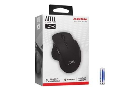 Altec Lansing ALBM7624 Siyah 2.4GHz Şarj Edilebilir 1600DPI Optik Kablosuz Mouse