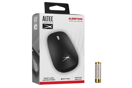 Altec Lansing ALBM7305 Siyah 2.4GHz USB 1600DPI Alkalin Pilli Kablosuz Mouse