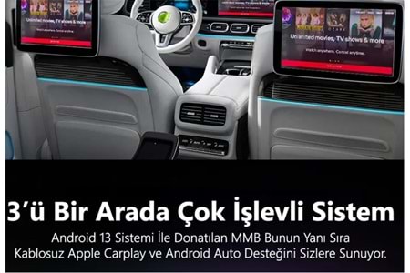 MMB MAX 4.0 Android 13, 8+128GB, HDMI Output Kablosuz-Wireless CarPlay