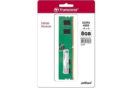 Transcend 8GB(1x8GB) 4800Mhz UDIMM DDR5 CL40 Pc Ram (JM4800ALG-8G)