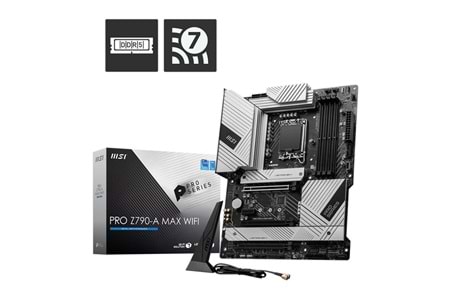 Msi Pro Z790-A Max WIFI DDR5 Intel Z790 Soket 1700 DDR5 7800(OC)MHz ATX Gaming (Oyuncu) Anakart