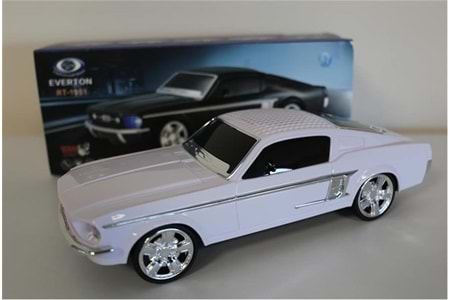 EVERTON RT-1951 Beyaz Arabalı Bluetooth Fm-Usb-Tf-Aux Şarjlı Nostaljik Radyo