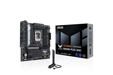 Asus TUF Gaming B860M-PLUS WIFI 8800MHz OC DDR5 Soket 1851 M.2 USB4 HDMI DP mATX Anakart