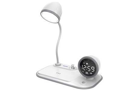 S-link SL-CW21 Beyaz Telefon Uyumlu Fast Şarj 15W Ayarlanabilir Led Işıklı Masa Lambası