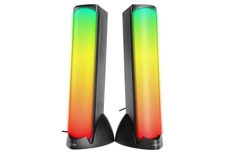 Mikado MD-183 2.0 3W-2 Bluetooth Siyah RGB Aydınlatmalı USB + 3.5mm USB 5V Speaker Hoparlör