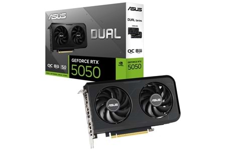 Asus Dual GeForce RTX5050 OC Edition DUAL-RTX5050-O8G-NVIDIA 8GB GDDR6 DLSS 4 128 Bit Ekran Kartı