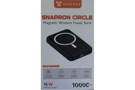 SnapMax SNP-3005 10.000 mah Kablosuz Hızlı Şarj Magsafe Powerbank LED Ekranlı Çoklu Girişli