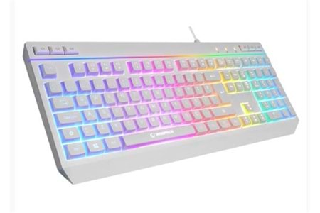 Rampage KM-R57 Beyaz RGB Aydınlatmalı Q Oyuncu Multmedia Klavye ve 12800 DPI Mouse Gaming Set