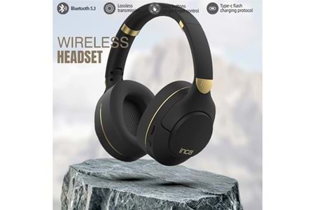 Inca IBK-503S Siyah 5.3 Bluetooth Wireless Kulaklık Micro Sd Kulaklık 400mah Type-c To USB