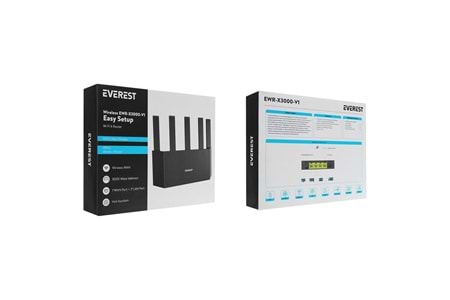 Everest EWR-X3000-V1 AX3000Mbps DualBand 5-6dBi Anten WISP+AP+Repeater Destekli Kablosuz Wifi Router
