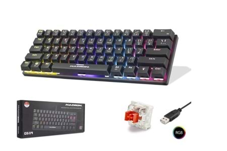 Hadron G509R Kablolu Oyuncu Mini Klavye Mekanik Red Switch Rgb Q Siyah