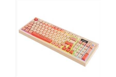 Everest KB-85 SILENT PRO Kablosuz Bej-Pembe-Turuncu SESSİZ RGB Wireless 2.4Ghz Q Oyuncu Klavyesi