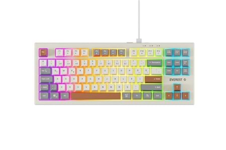 Everest KB-98 SILENT TKL Gri-Gri Mavi-Kahve Rainbow Q Membrane Klavye